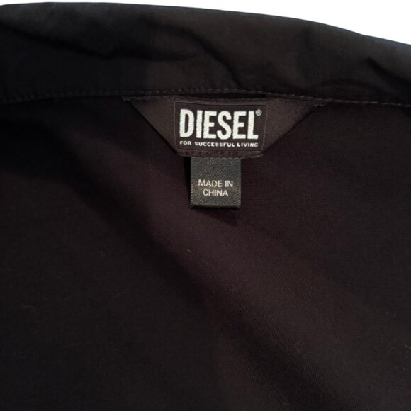 Diesel black notch lapel drawstring hem casual blazer size M - Picture 10 of 11